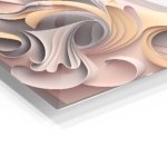 Soft Ivory Flowing Relief metal wall art print, view 2