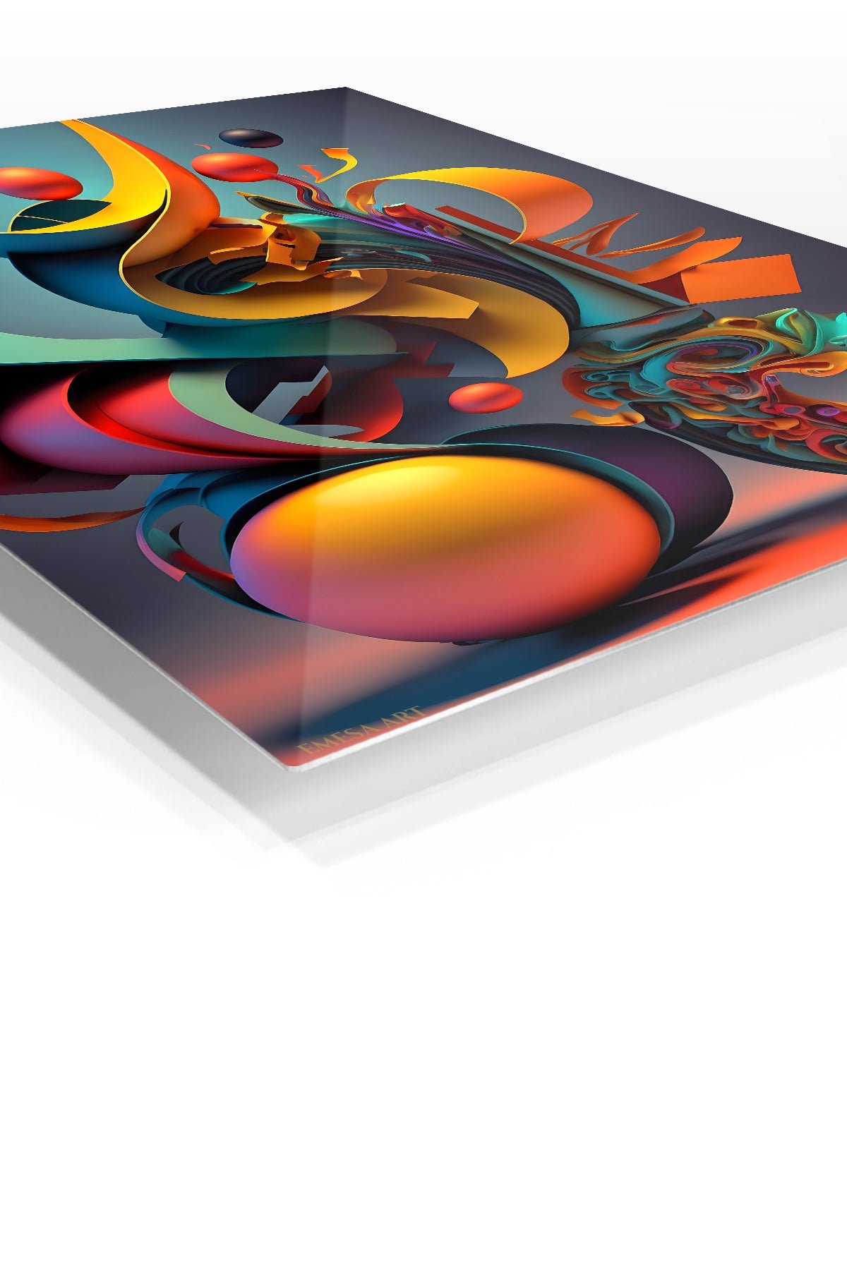 Colorful Geometric Balance metal wall art print, view 2