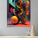 Colorful Geometric Balance metal wall art print, view 4