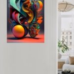 Colorful Geometric Balance metal wall art print, view 5