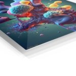 Biomorphic Neon Microcosm metal wall art print, view 2