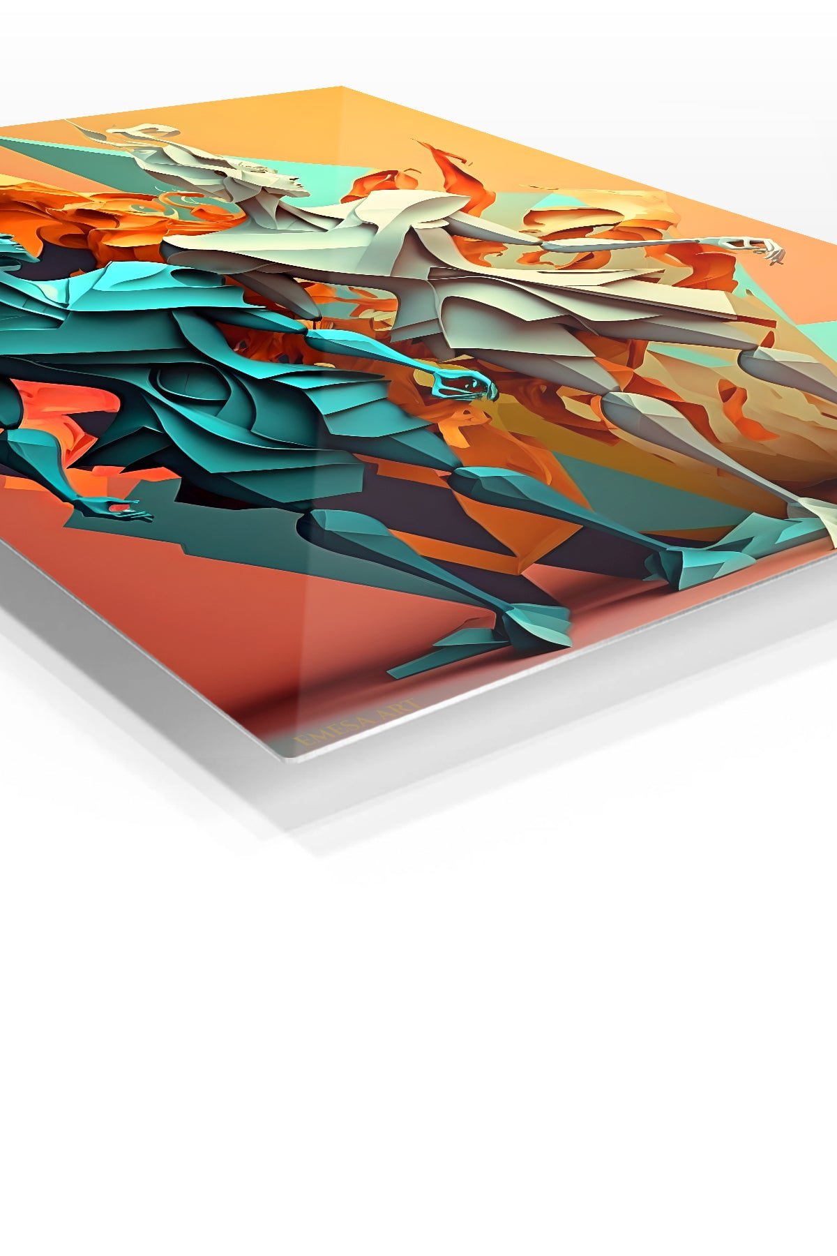 Fragmented Figures in Motion metal wall art print, view 2