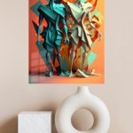 Fragmented Figures in Motion metal wall art print, view 4