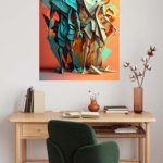 Fragmented Figures in Motion metal wall art print, view 5