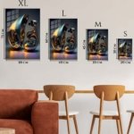 Black Gold Fluid Sculptures metal wall art print, view 6