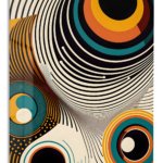 Retro Optical Circle Waves metal wall art print