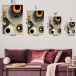 Retro Optical Circle Waves metal wall art print, view 6
