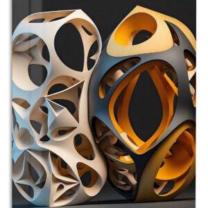 Openwork Organic Forms metal wall art print