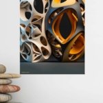 Openwork Organic Forms metal wall art print, view 4