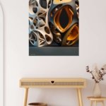 Openwork Organic Forms metal wall art print, view 5