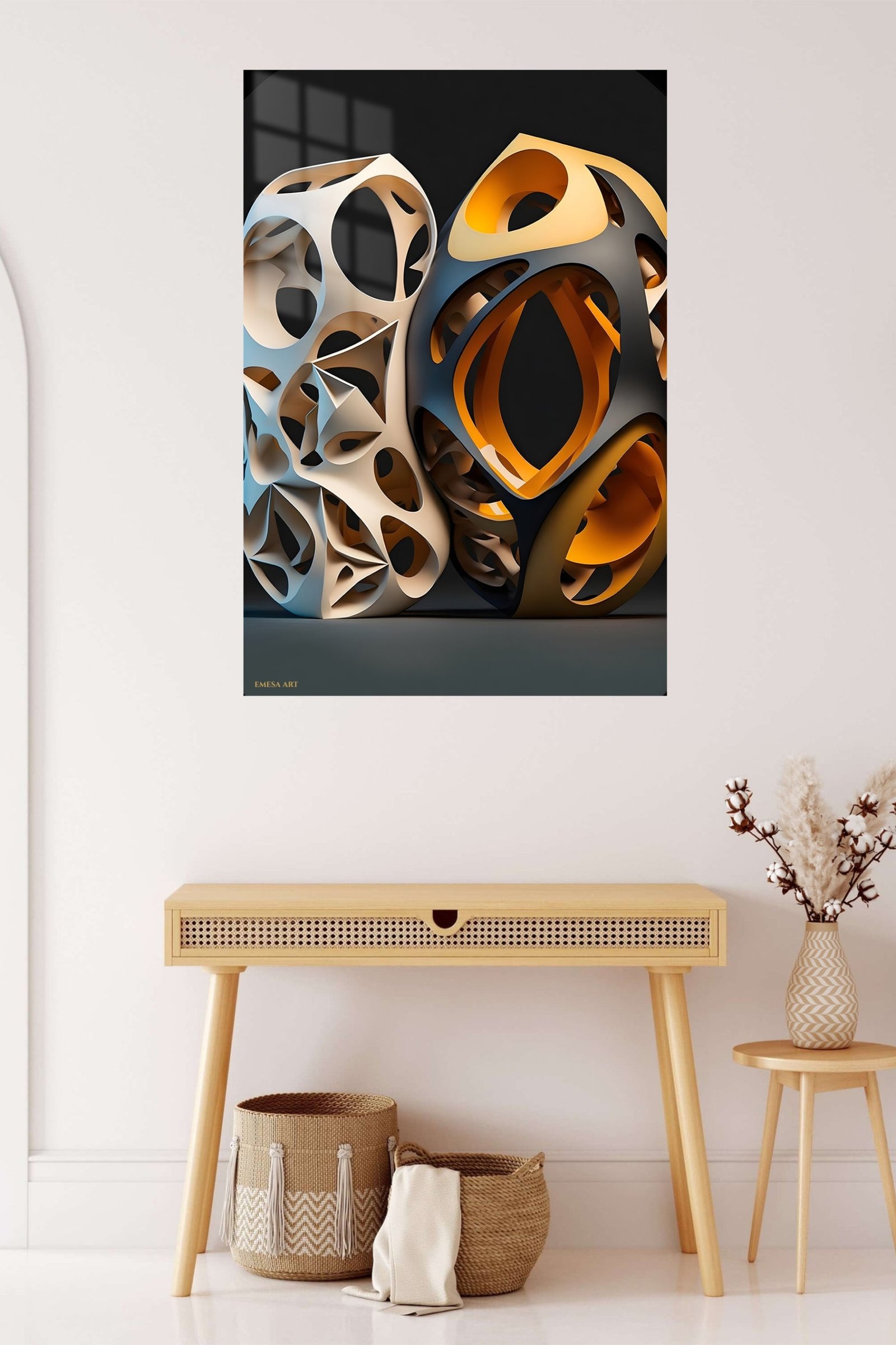 Openwork Organic Forms metal wall art print, view 5