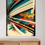 Teal Velocity Ribbons metal wall art print, view 4