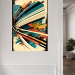 Teal Velocity Ribbons metal wall art print, view 5