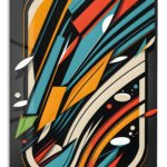 Kinetic Teal and Orange Geometry metal wall art print