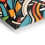 Kinetic Teal and Orange Geometry metal wall art print, view 2