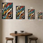 Kinetic Teal and Orange Geometry metal wall art print, view 6