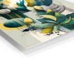 Teal Botanical Geometry metal wall art print, view 2