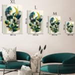 Teal Botanical Geometry metal wall art print, view 6