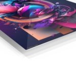 Neon Floral Orbit metal wall art print, view 2