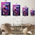 Neon Floral Orbit metal wall art print, view 6