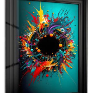 Chromatic Void Burst metal wall art print