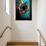 Chromatic Void Burst metal wall art print, view 5