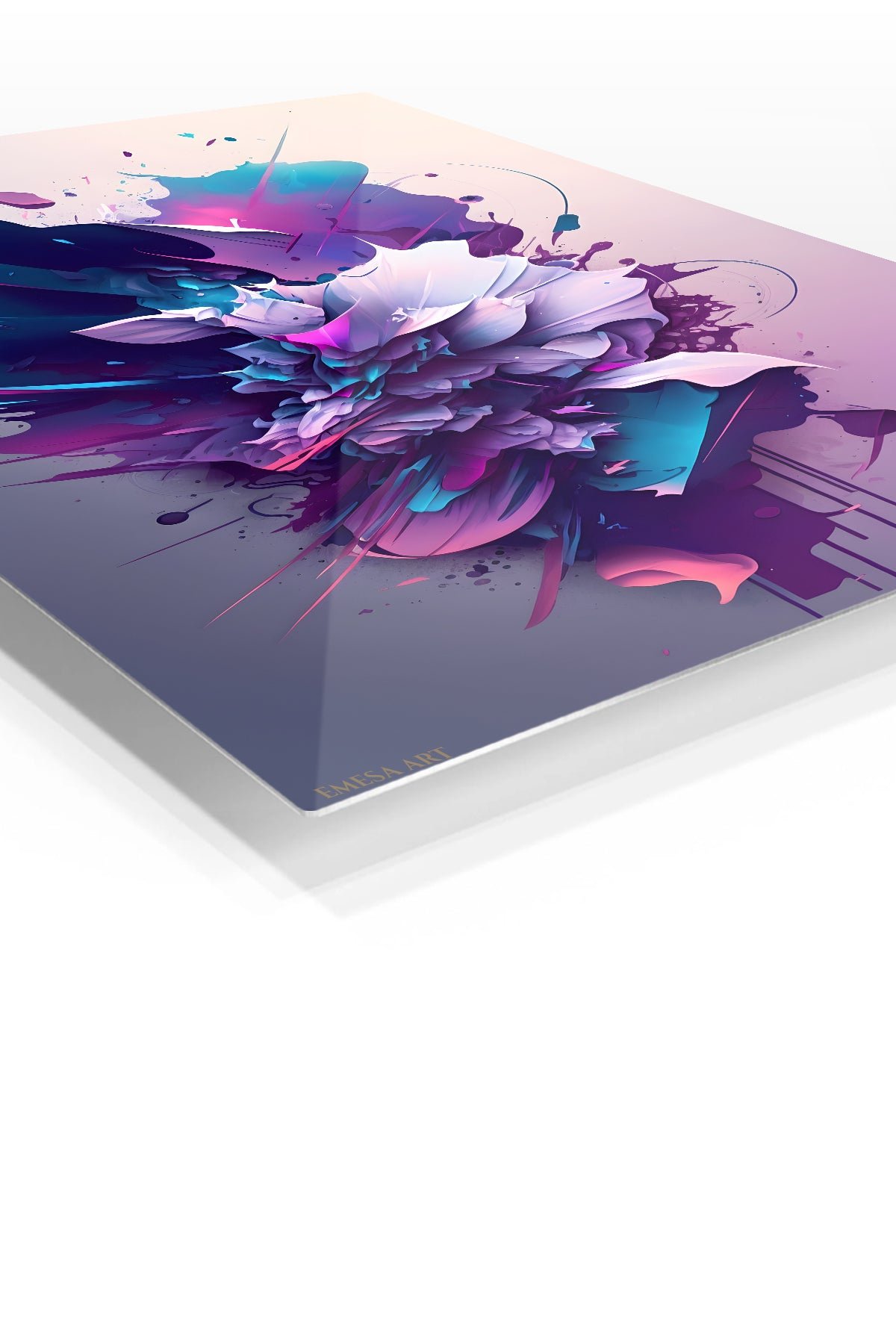 Electric Bloom Abstraction metal wall art print, view 2