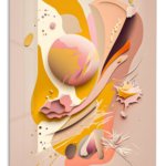 Sculpted Saffron Reverie metal wall art print