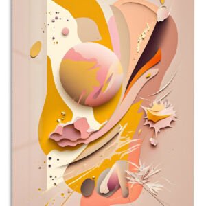 Sculpted Saffron Reverie metal wall art print