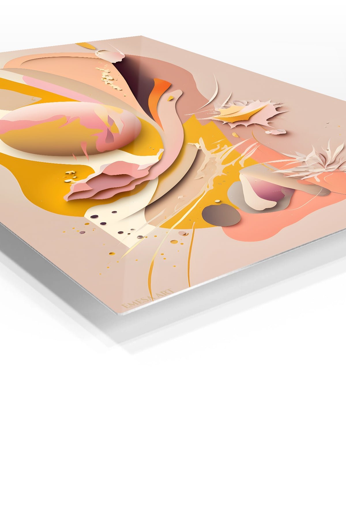 Sculpted Saffron Reverie metal wall art print, view 2