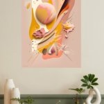 Sculpted Saffron Reverie metal wall art print, view 4