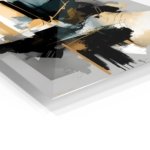 Midnight Teal and Gold Composition metal wall art print, view 2