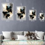 Midnight Teal and Gold Composition metal wall art print, view 6