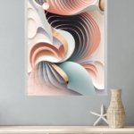 Pastel Paper Wave Abstraction metal wall art print, view 4