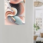 Pastel Paper Wave Abstraction metal wall art print, view 5