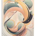 Pastel Orbital Ribbons metal wall art print