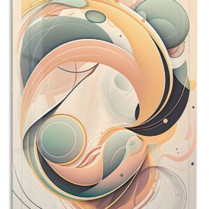 Pastel Orbital Ribbons metal wall art print