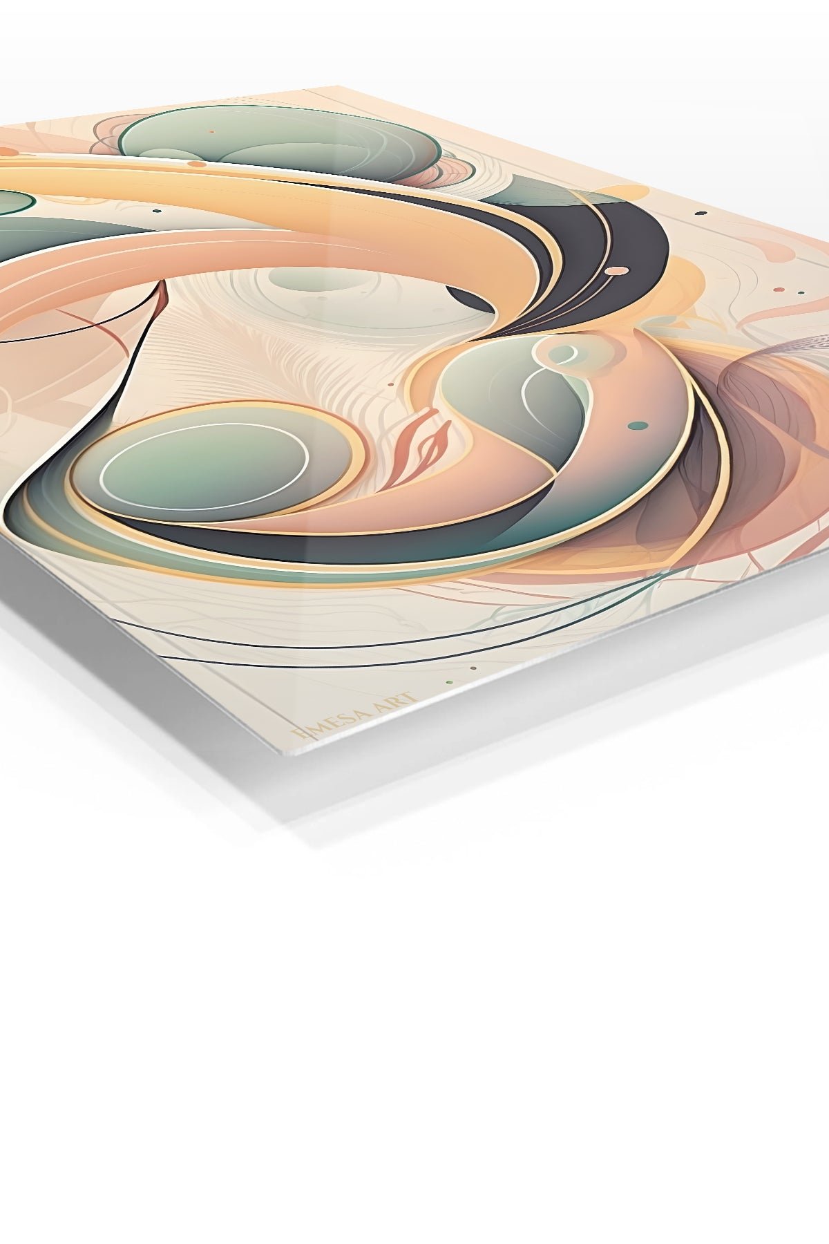 Pastel Orbital Ribbons metal wall art print, view 2