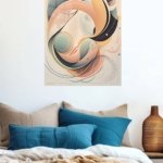 Pastel Orbital Ribbons metal wall art print, view 5