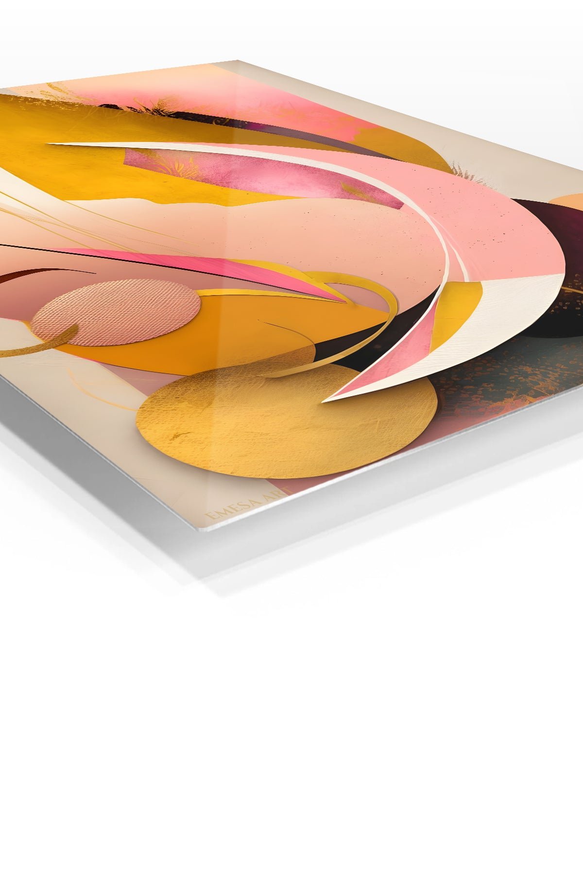 Golden Petals in Motion metal wall art print, view 2