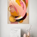 Golden Petals in Motion metal wall art print, view 4