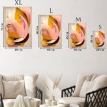 Golden Petals in Motion metal wall art print, view 6