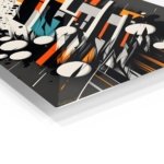 Kinetic Orange Geometry metal wall art print, view 2