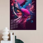 Celestial Bloom Drift metal wall art print, view 4