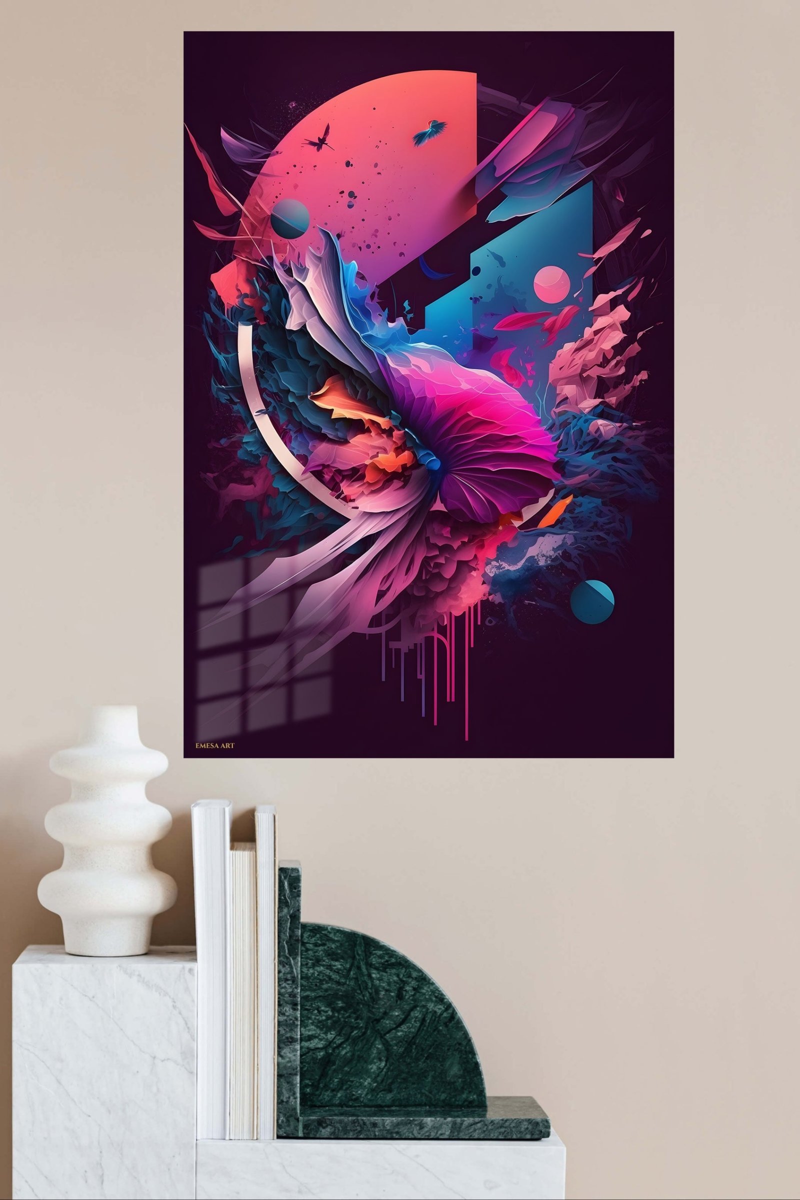 Celestial Bloom Drift metal wall art print, view 4