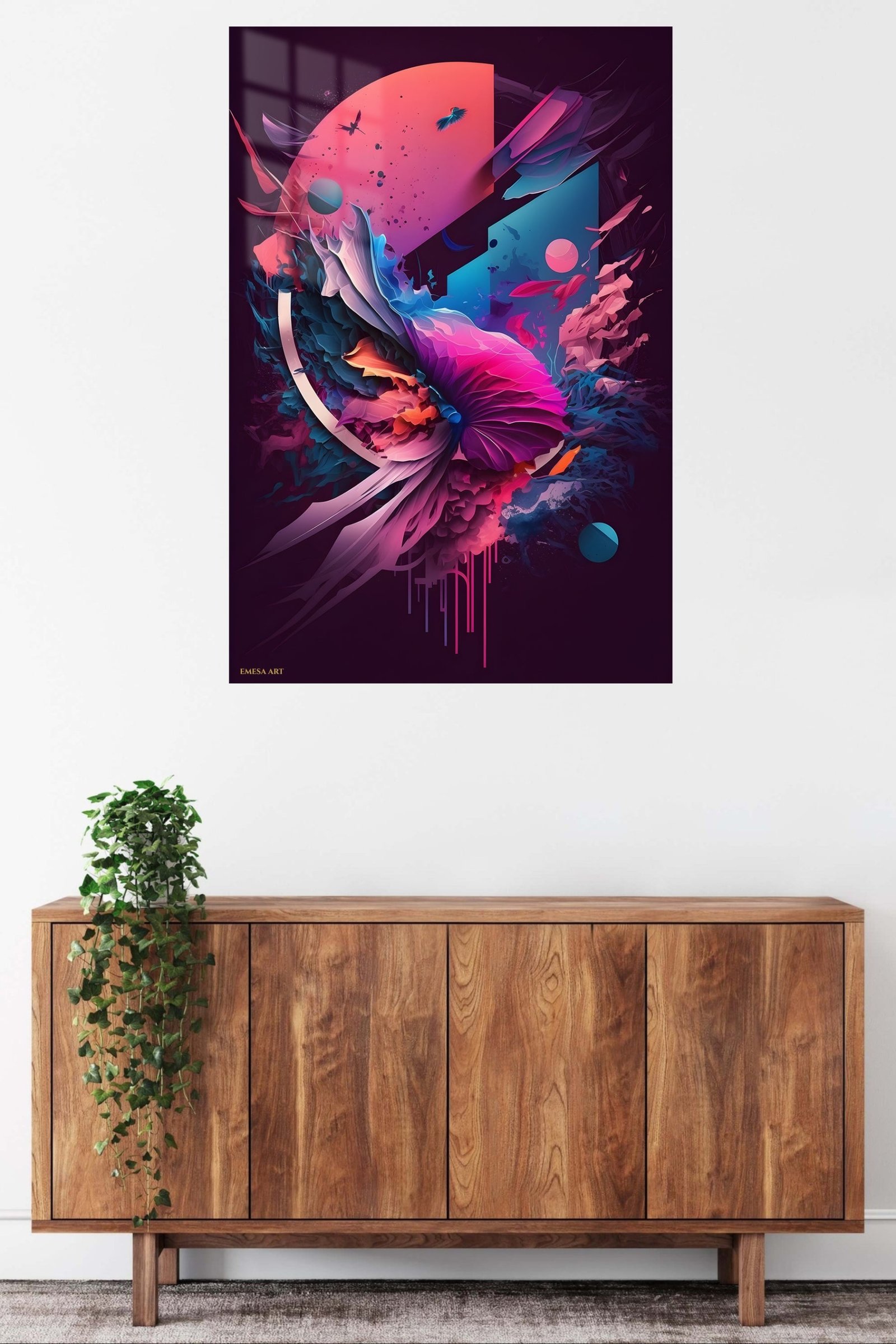 Celestial Bloom Drift metal wall art print, view 5