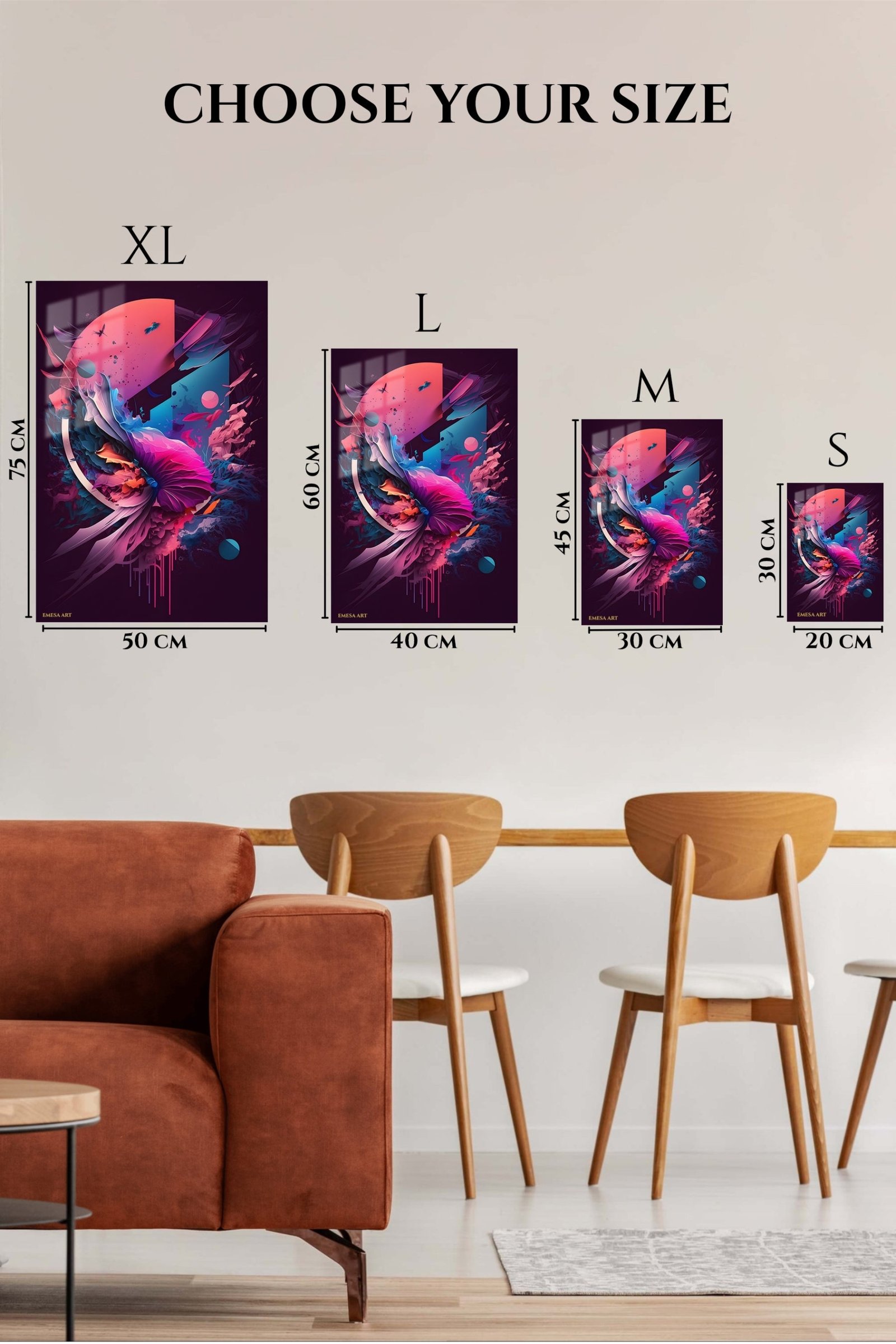 Celestial Bloom Drift metal wall art print, view 6