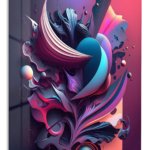 Neon Biomorphic Flow metal wall art print