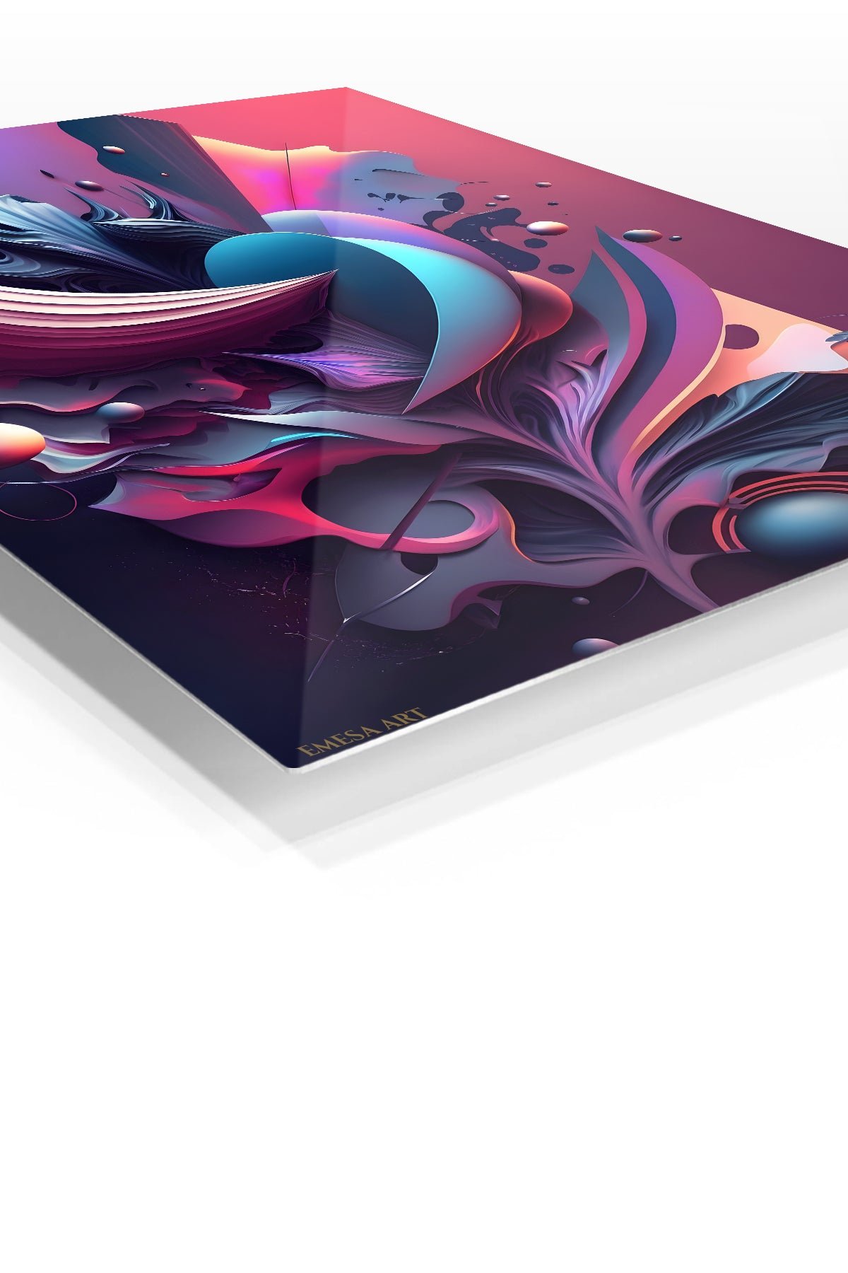 Neon Biomorphic Flow metal wall art print, view 2