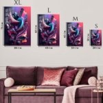 Neon Biomorphic Flow metal wall art print, view 6